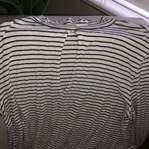 Striped long sleeve keyhole shirt